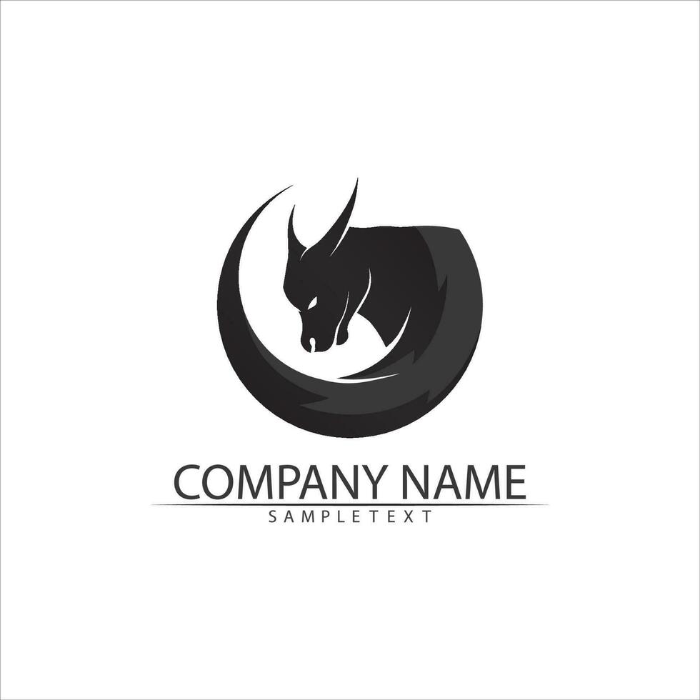 Bull horn and buffalo logo and symbols template icons app vector