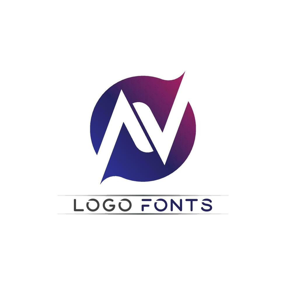 N logo font company logo business and letter initial N design vector and letter for logo