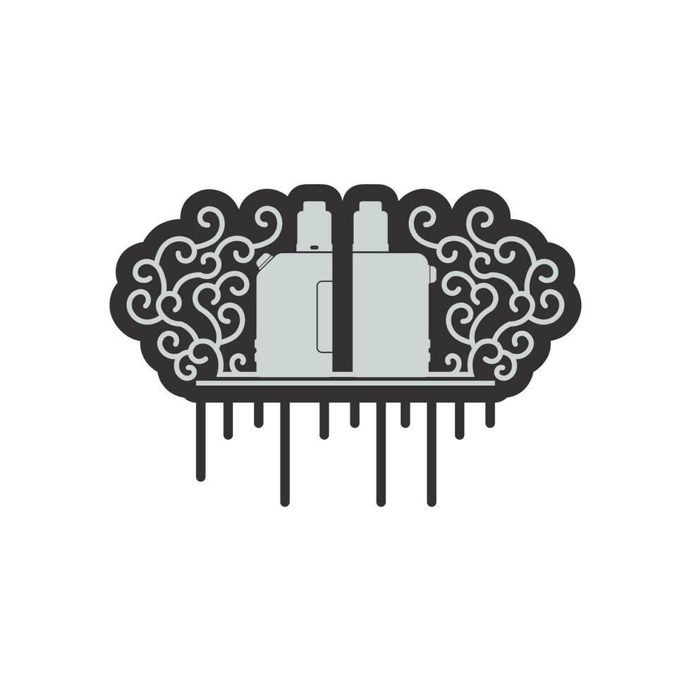 vape and vapor logo icon smoke vector and set design for vapers vaping device and lifestyle modern smoking