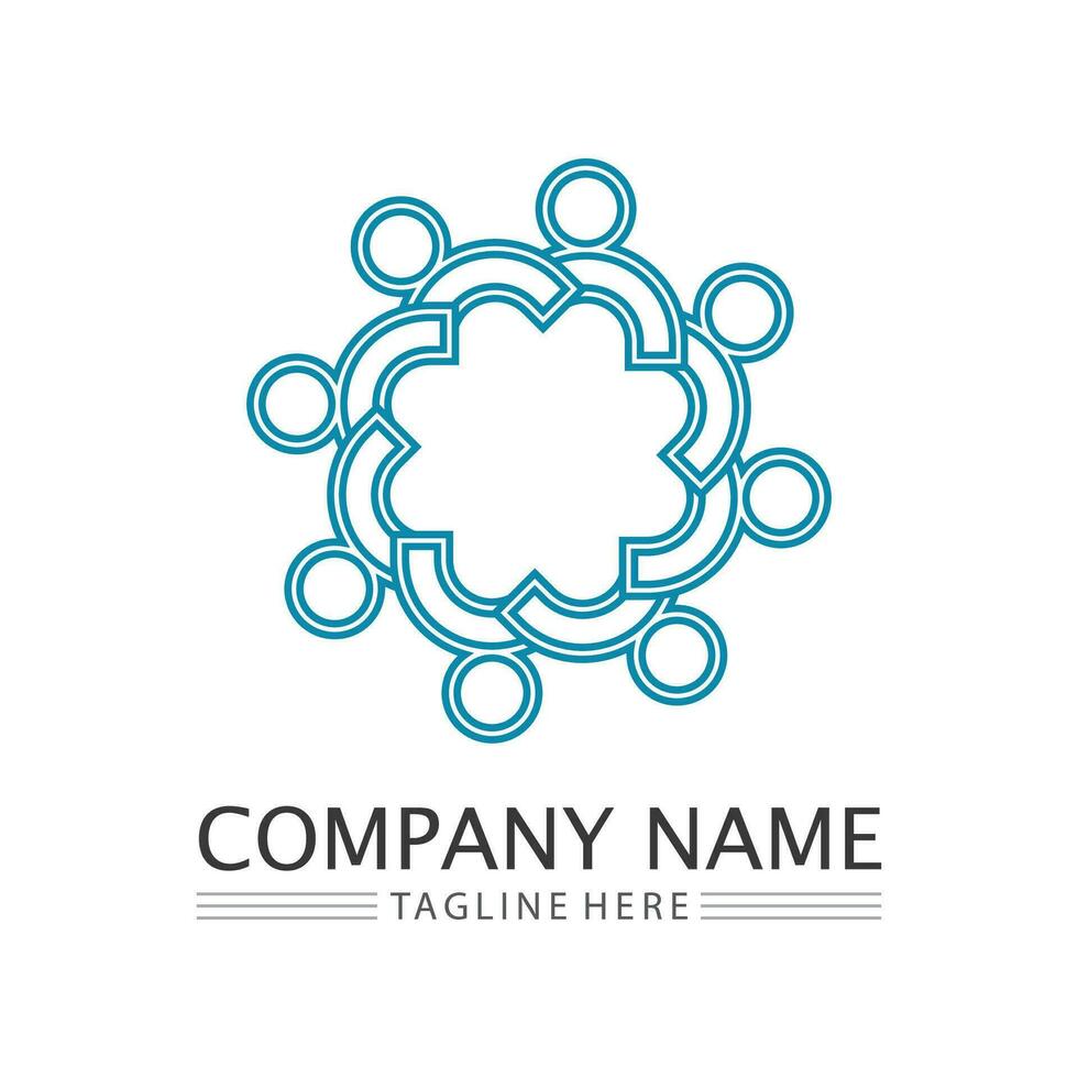 People Icon work group Vector  logo illustration design