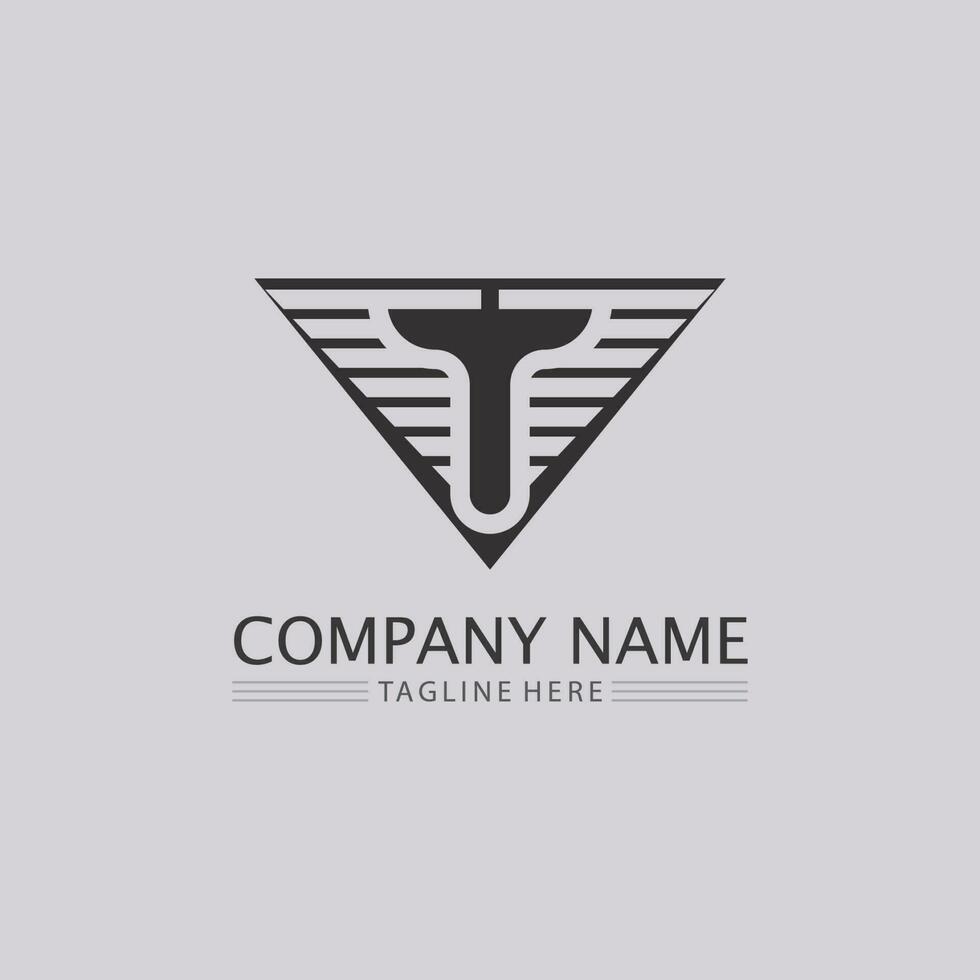 T letter, T logo vector font alphabet design and icon T