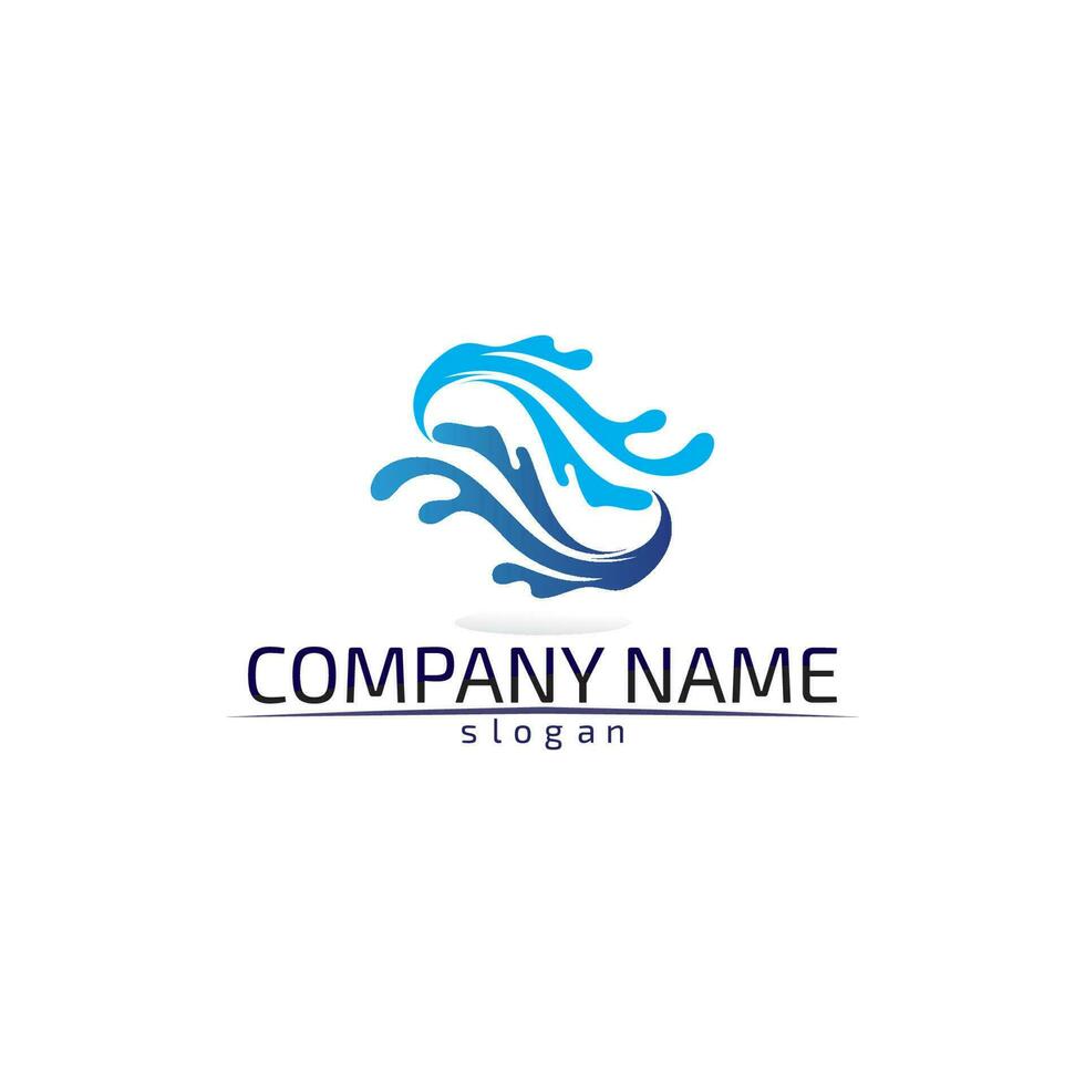 Waves beach blue water logo and symbols template icons app vector