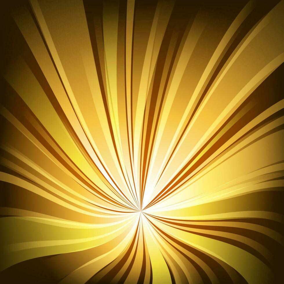 Abstract Golden Light Twisted Background, Vector Illustration