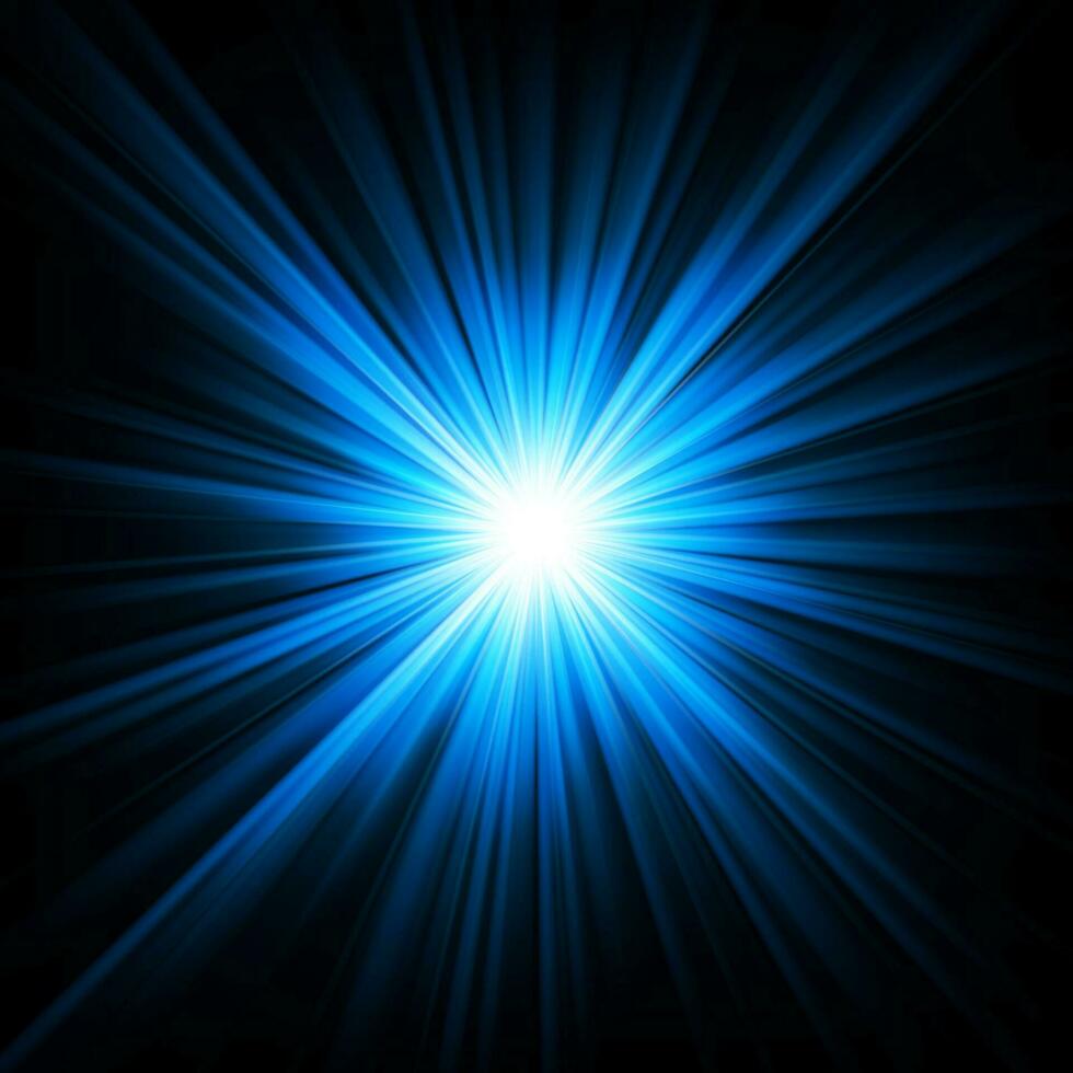 Blue Light Shining From Darkness Vector Illustration