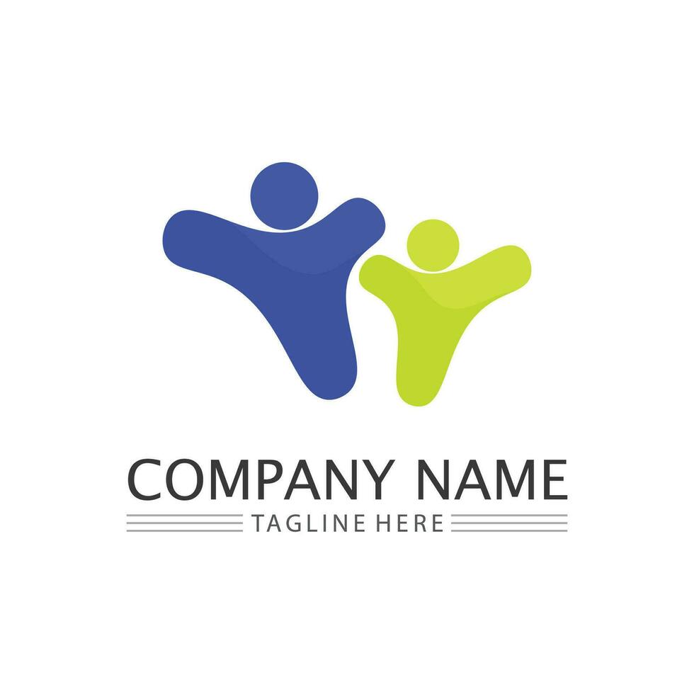 people group logo and Community, network and social icon vector