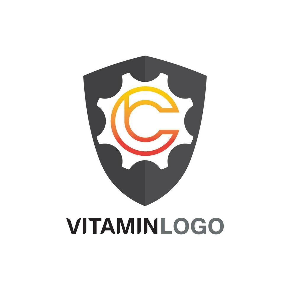 vitamin c logo vector design vector icon health nutrition