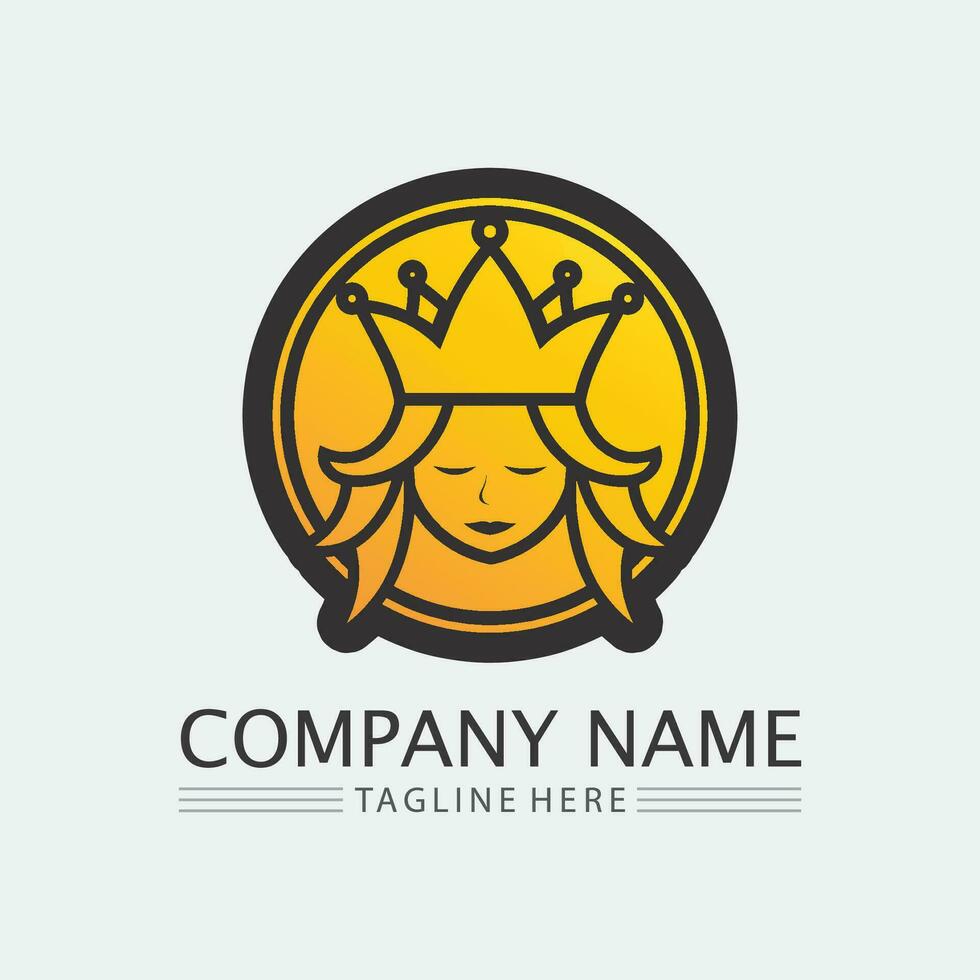 Crown Logo and queen, king logo designTemplate vector illustration