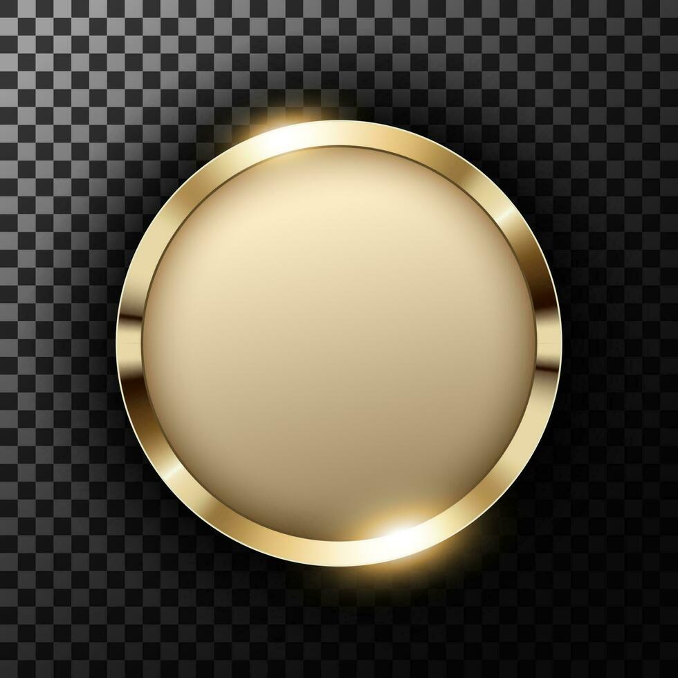 metálico oro anillo con texto espacio en transparente texturizado, vector ilustración