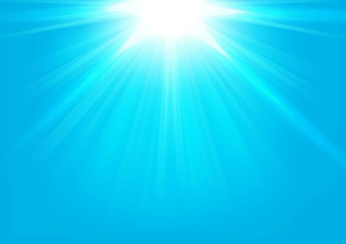 Blue Lights Shining On Bright Background, Vector Illustration