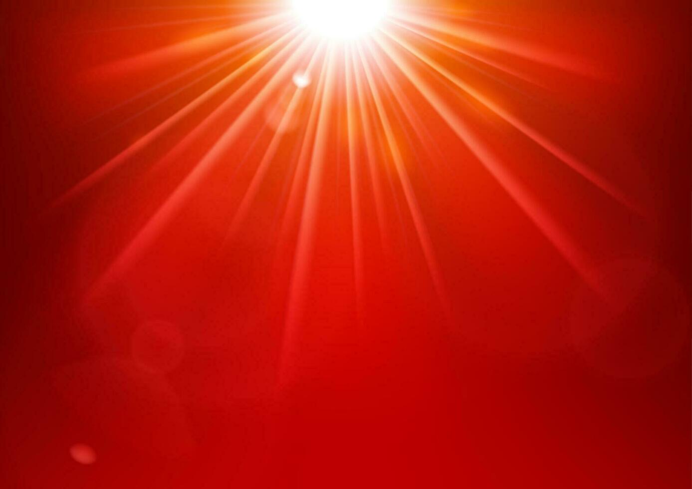 Red Lights Shining With Lens Flare, Vector Illustration