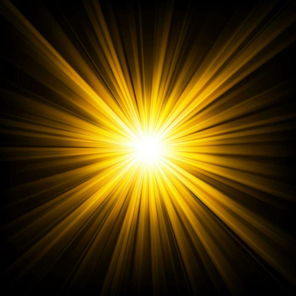 Gold light shining from darkness, Vector illustration