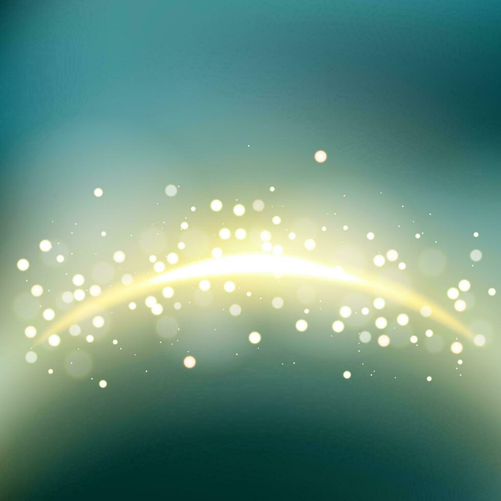 Golden Light Flare With Blurred Background, Vector Illustration