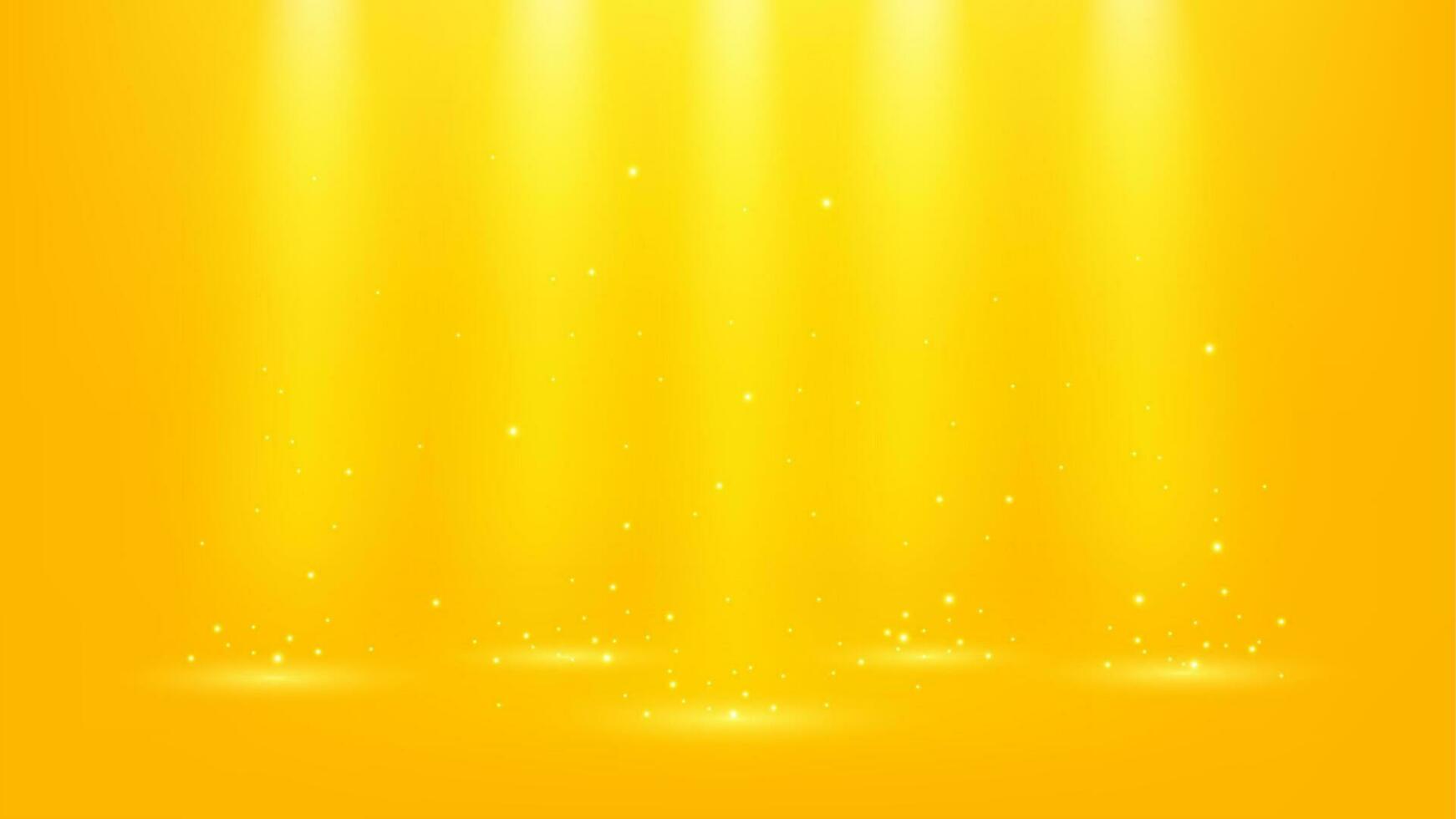 Gold Spotlights Shining With Sparkles, Vector Illustration