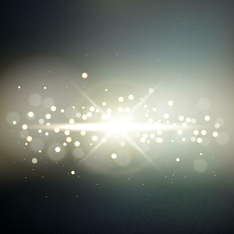 Golden Light Flare With Blurred Background, Vector Illustration