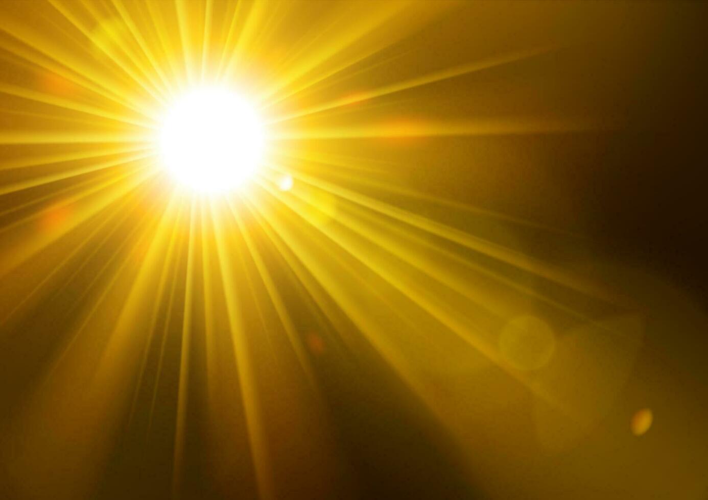 Gold Lights Shining With Lens Flare, Vector Illustration