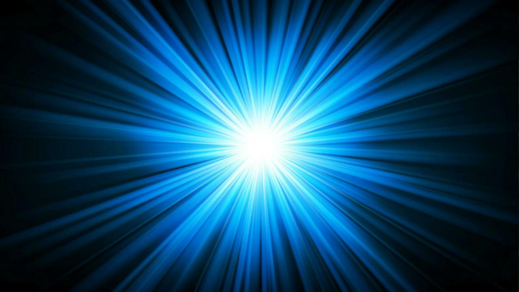 Blue Light Shining From Darkness, Vector Illustration