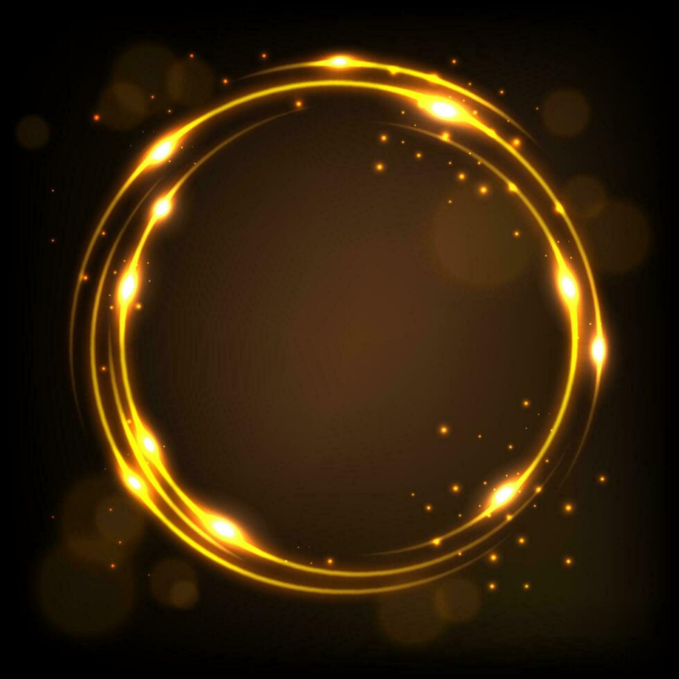 Round Gold Shiny With Sparks Background, Vector Illustration