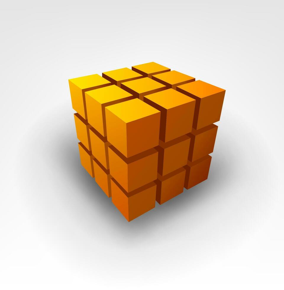 Gold Cube, Vector Illustration