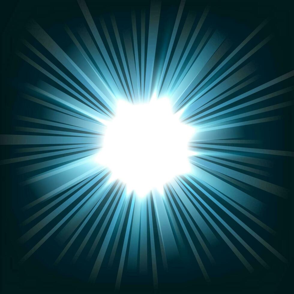 Illuminated Blue Light In Darkness, Vector Illustration