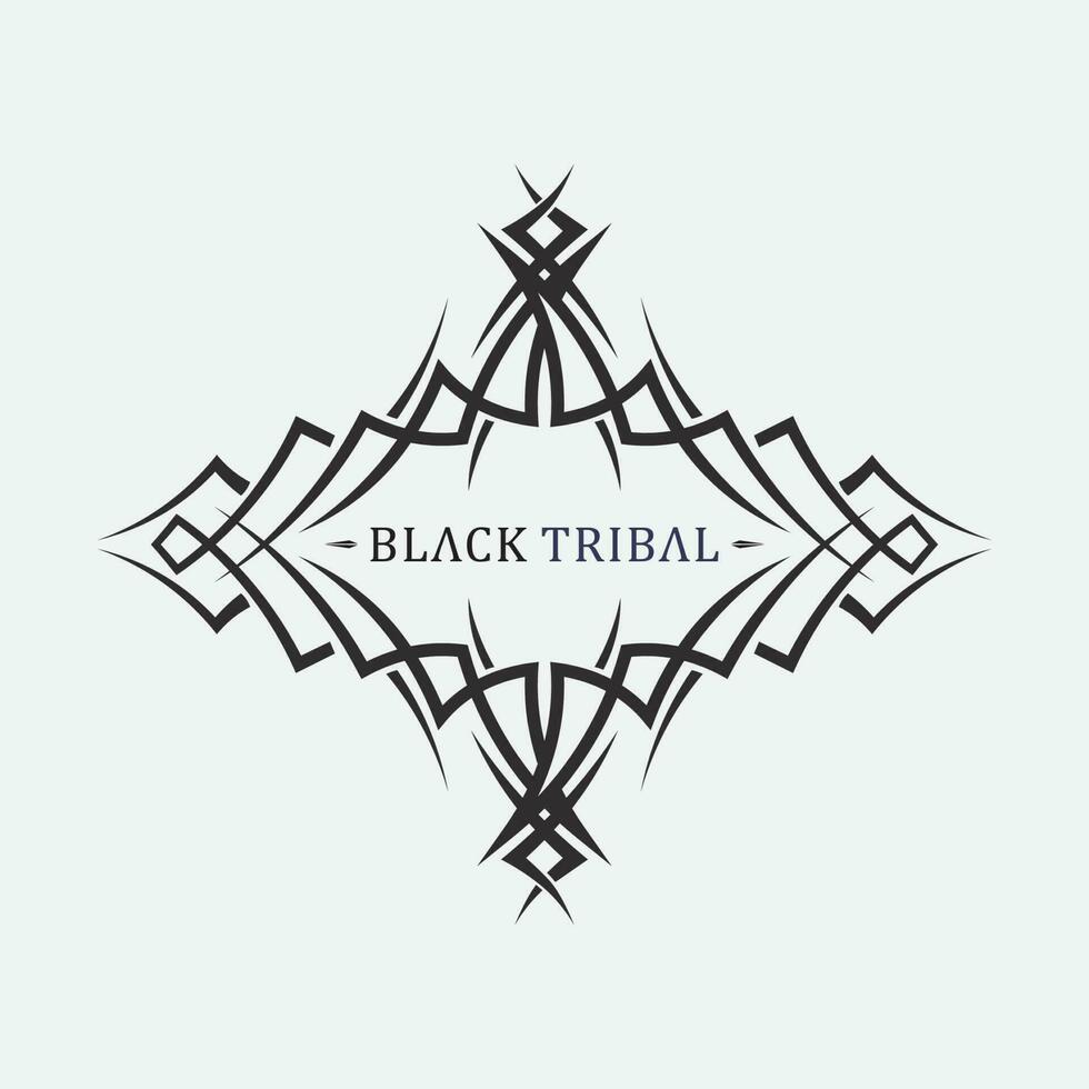 tribal, clásico, negro, étnico, tatuaje, icono, vector, ilustración, diseño, logotipo vector