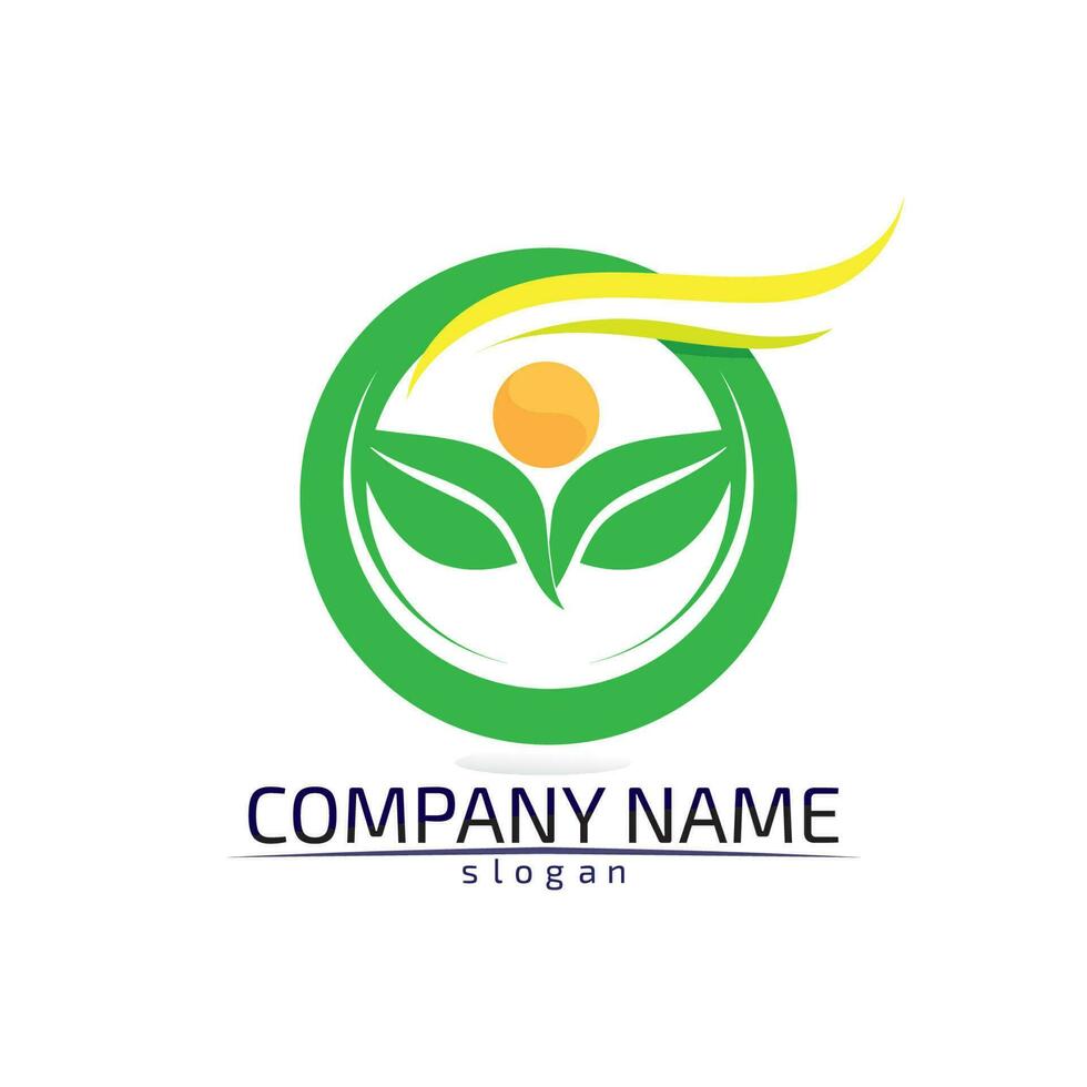 Tree leaf vector design eco friendly concept logo