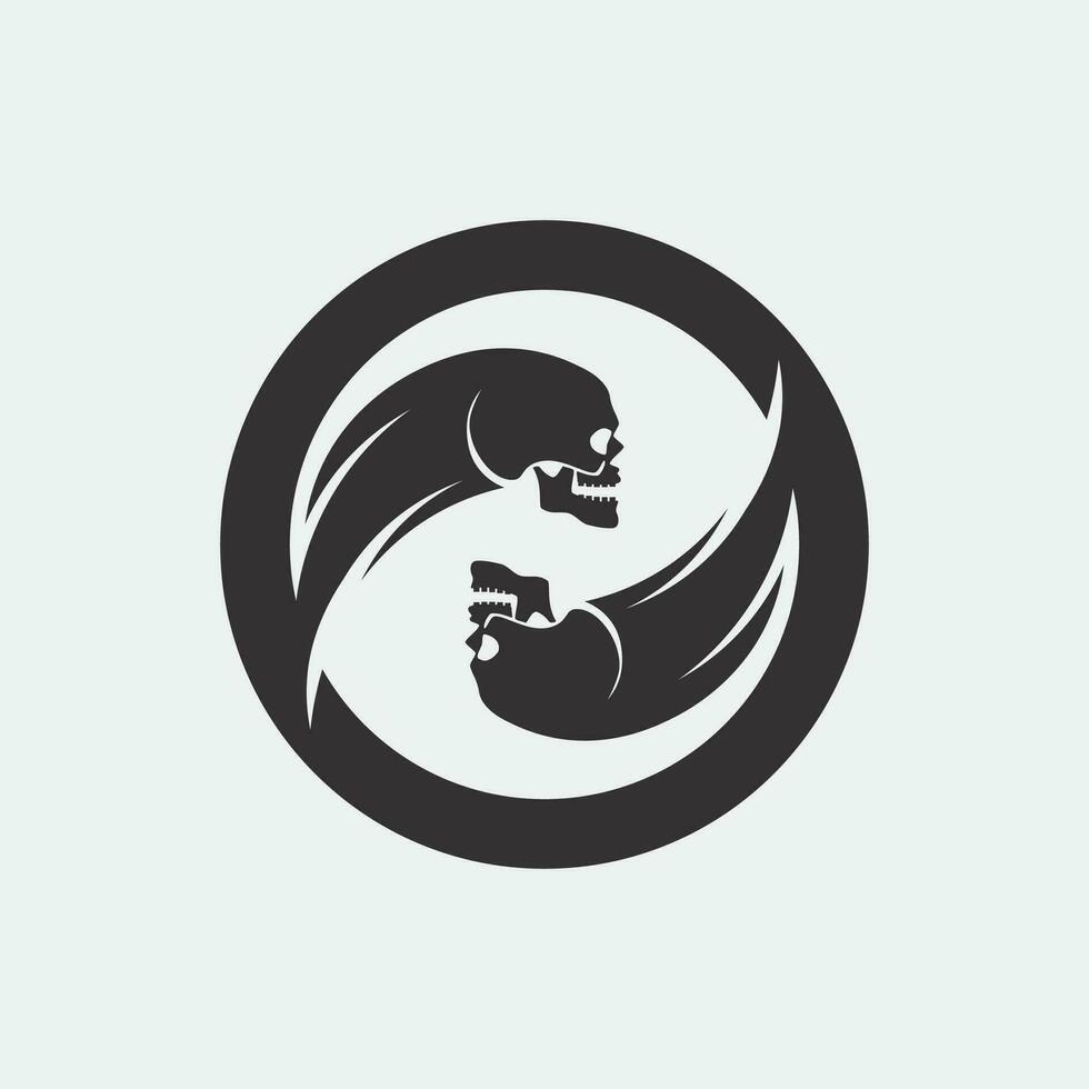 skull and bones icon logo design vector graphic illustration symbol