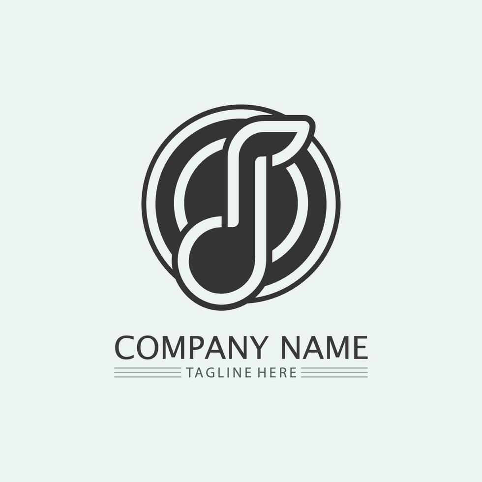 Note Icon Vector illustration design Sound waves, audio, equalizer, abstract, head set logo vector illustration design template