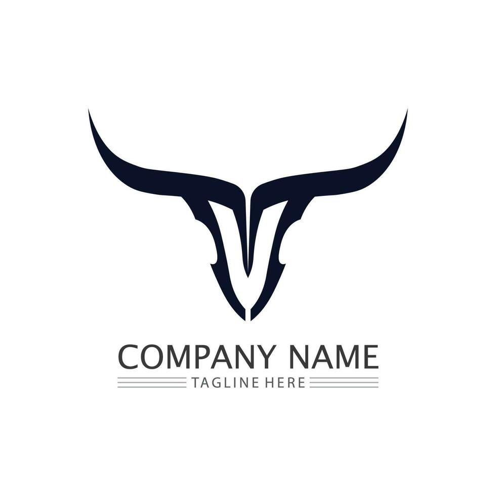 Bull logo and symbols vector template icons app