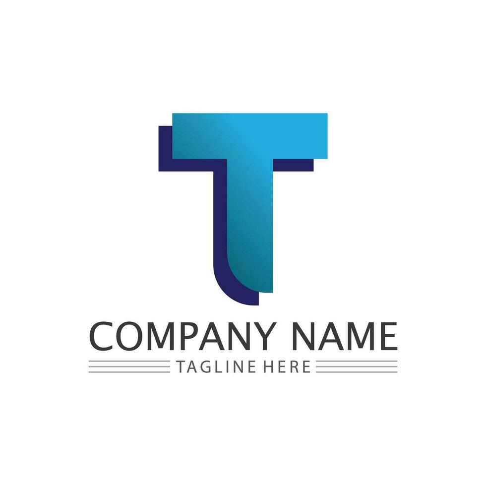 letter T logo image and font T design graphic  vector