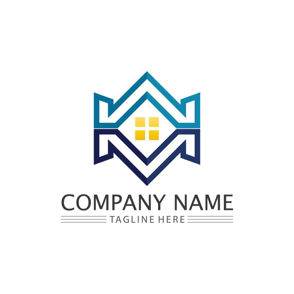 Real estate and home buildings vector logo icons template