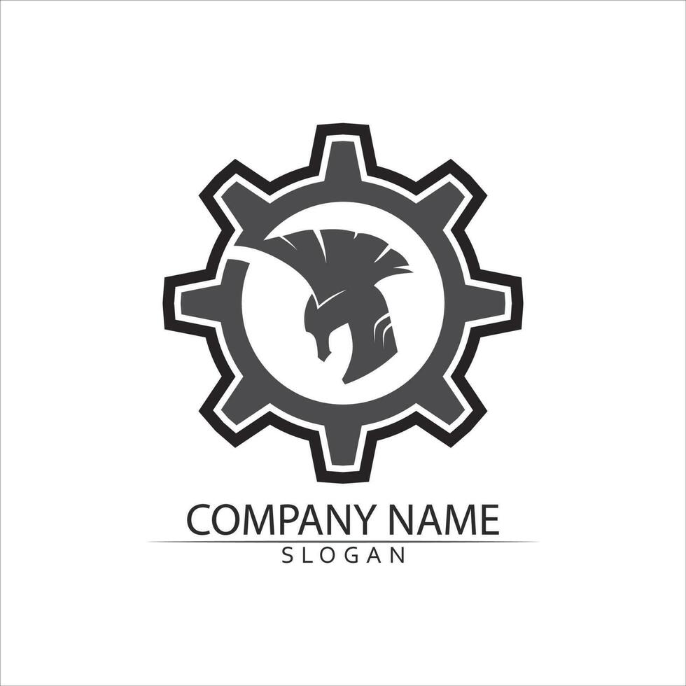 Spartan helmet logo template vector