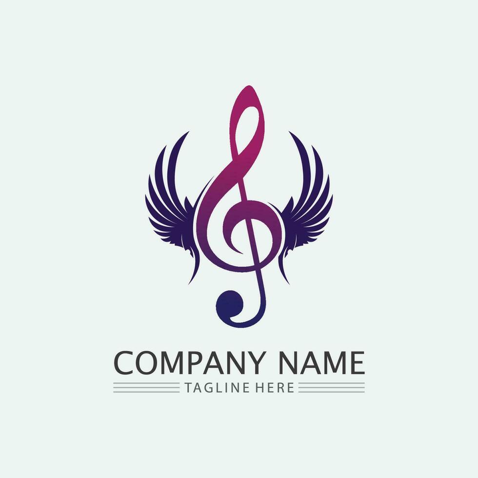 Note Icon Vector illustration design Sound waves, audio, equalizer, abstract, head set logo vector illustration design template