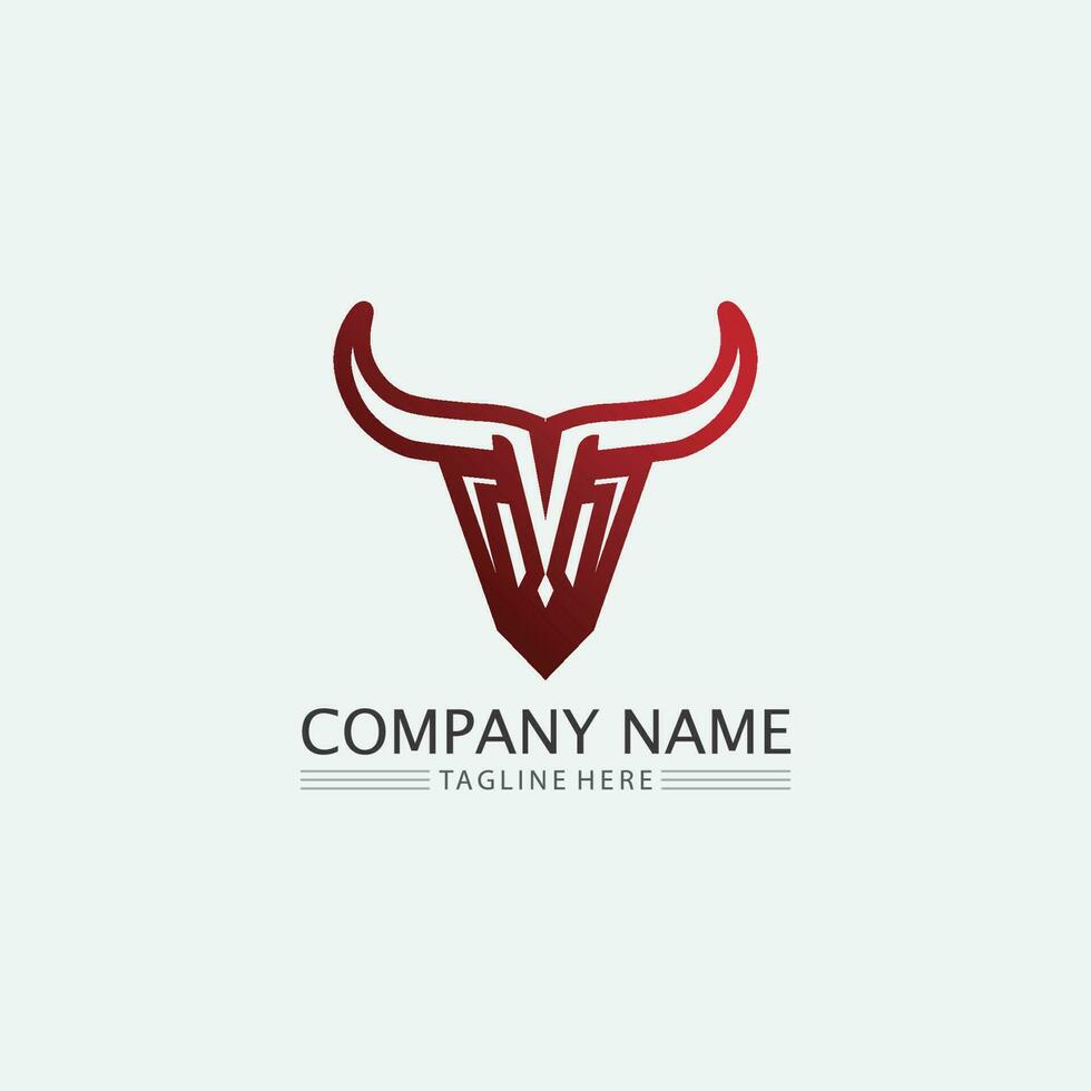 Bull buffalo head cow animal  mascot logo design vector for sport horn buffalo animal mammals head logo wild matador