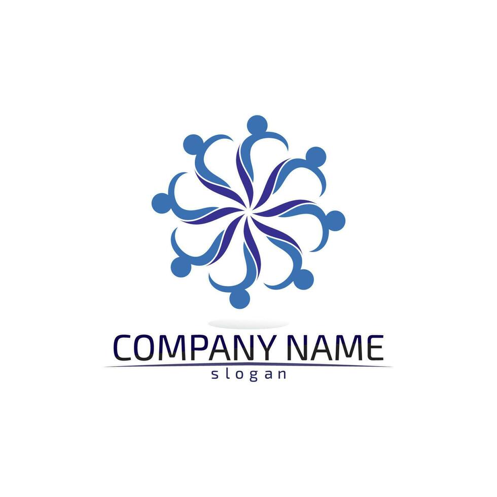 Community people care logo and symbols template vector