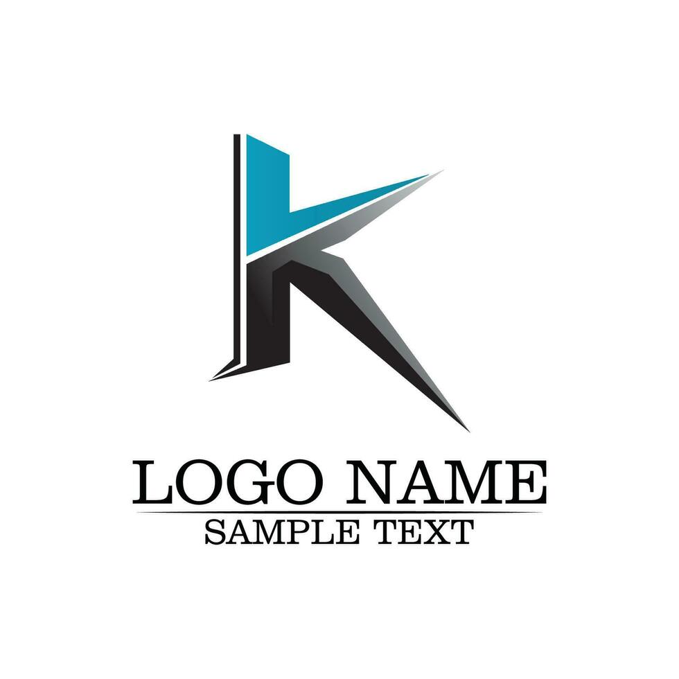 k letra k diseño de logotipo y vector