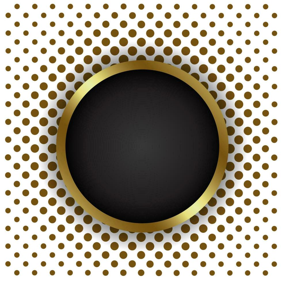 Golden Ring And Halftone With Place Your Text, Vector Illustration
