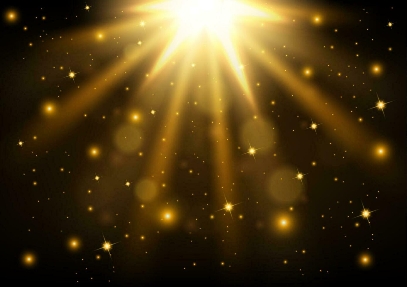 Gold Lights Shining, Vector Illustration