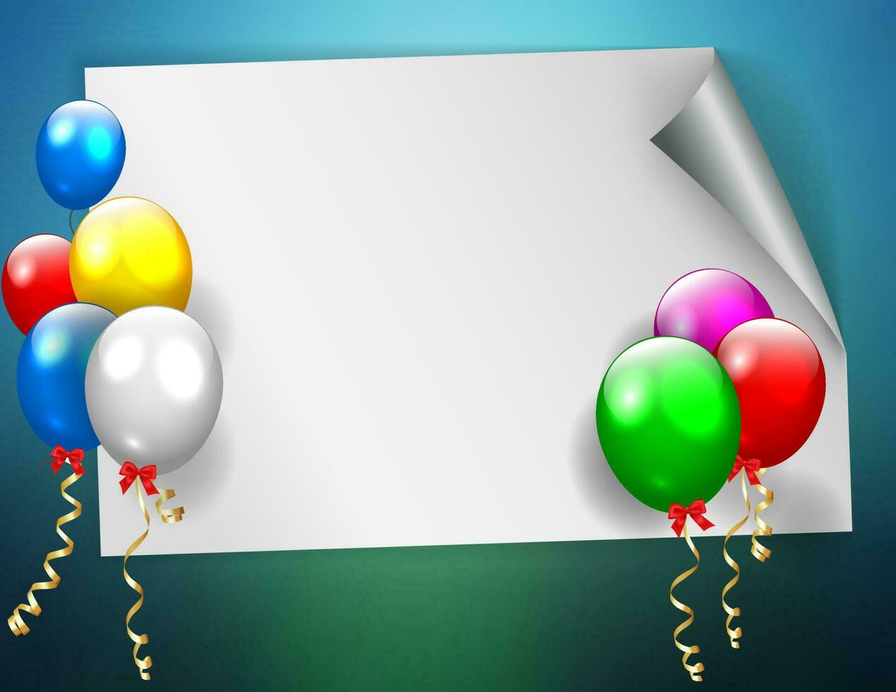 Birthday Sign With Colorful Balloons, Vector Illustration