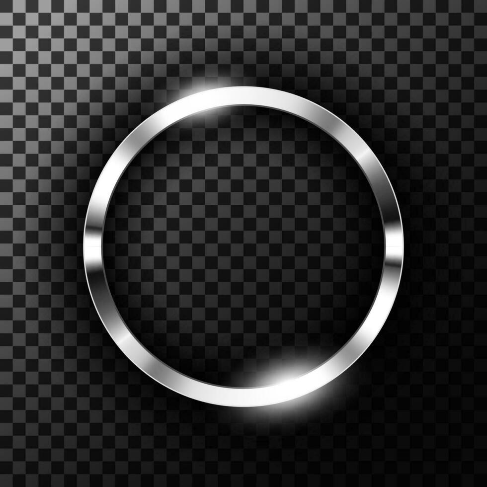 Metallic Chrome Ring, Vector Illustration