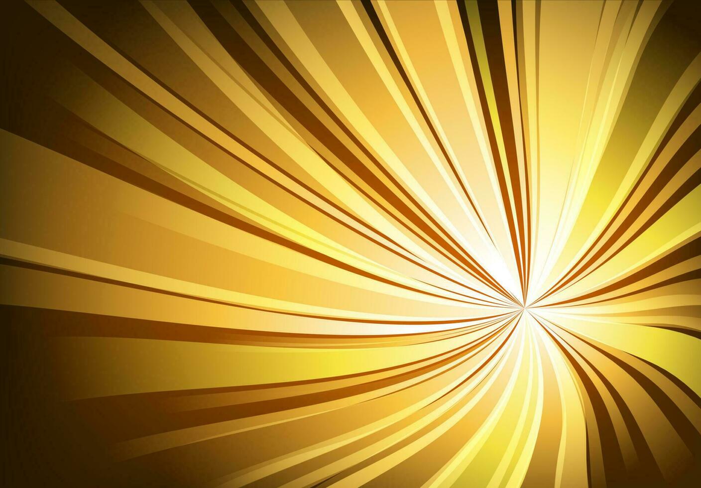 Abstract Golden Light Twisted Background, Vector Illustration