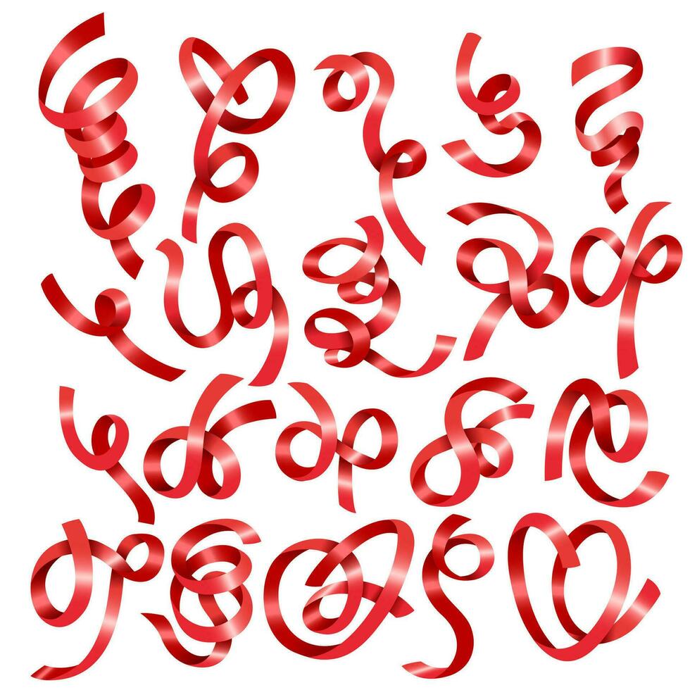 20 Holiday Ribbon Set, Vector Illustration