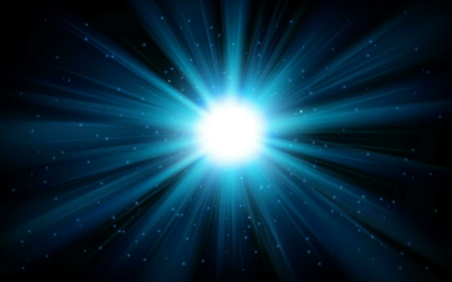 Blue Light Shining From Darkness, Vector Illustration