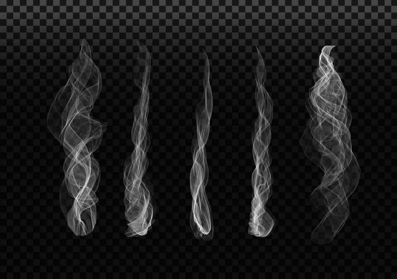 Smoke Sets On Dark background, Vector Illustration