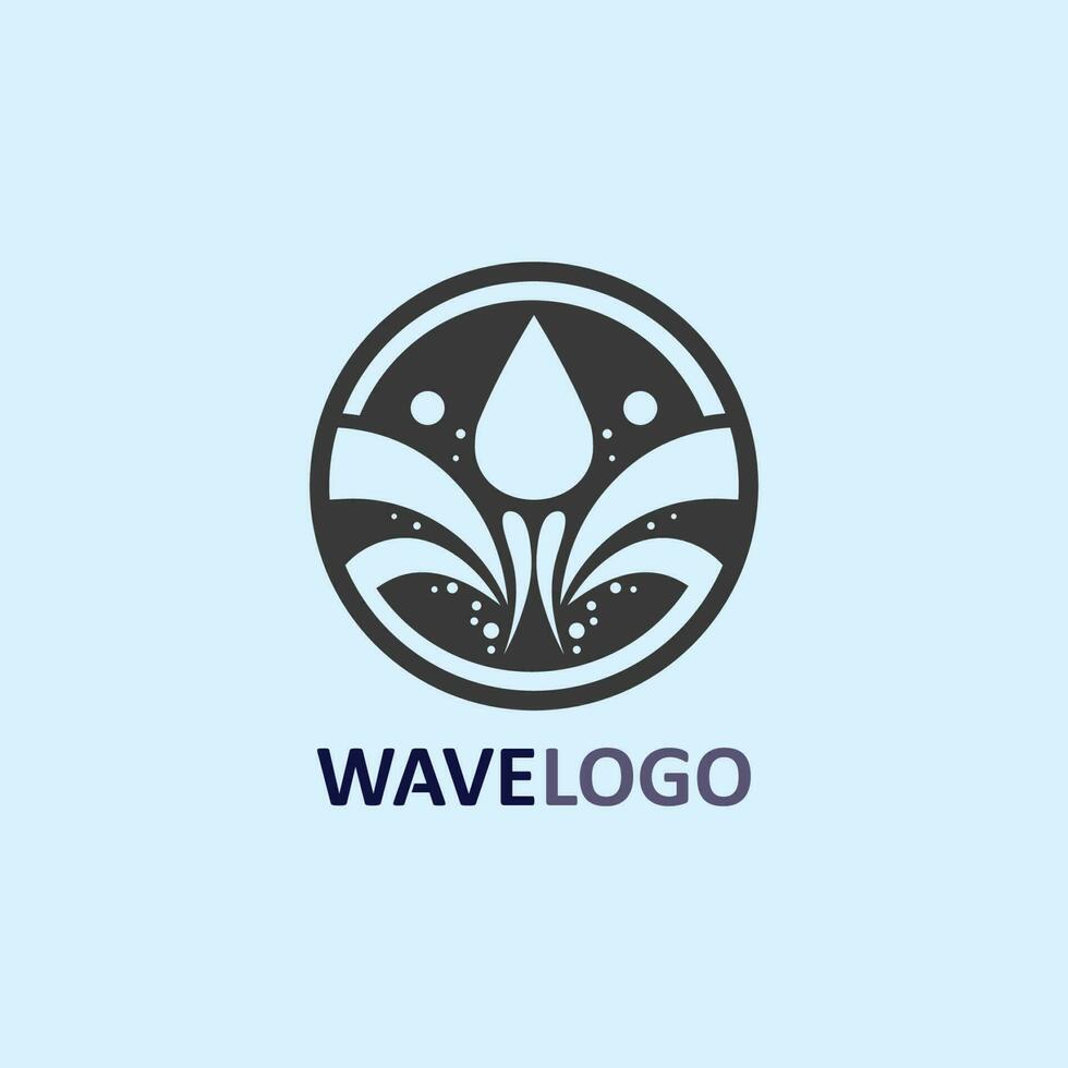 wave icon and water drop vector illustration design logo business