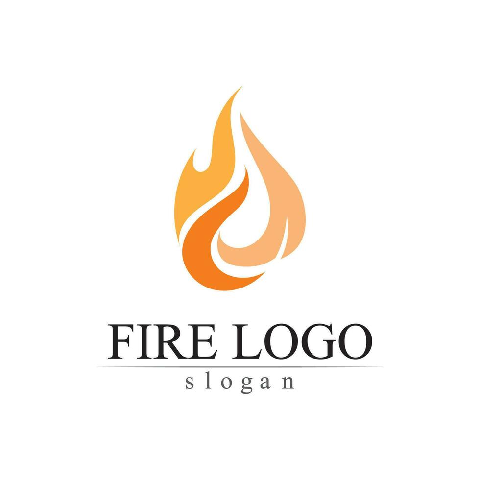 fuego, llama, naturaleza, logotipo, y, símbolos, iconos, plantilla, vector