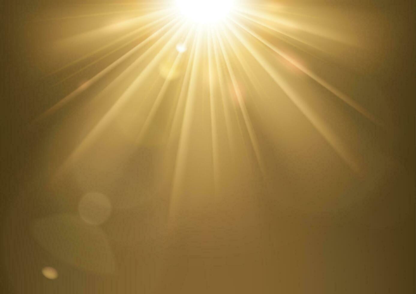 Sun Lights Shining With Lens Flare On Clipping Mask, Vector Illustration