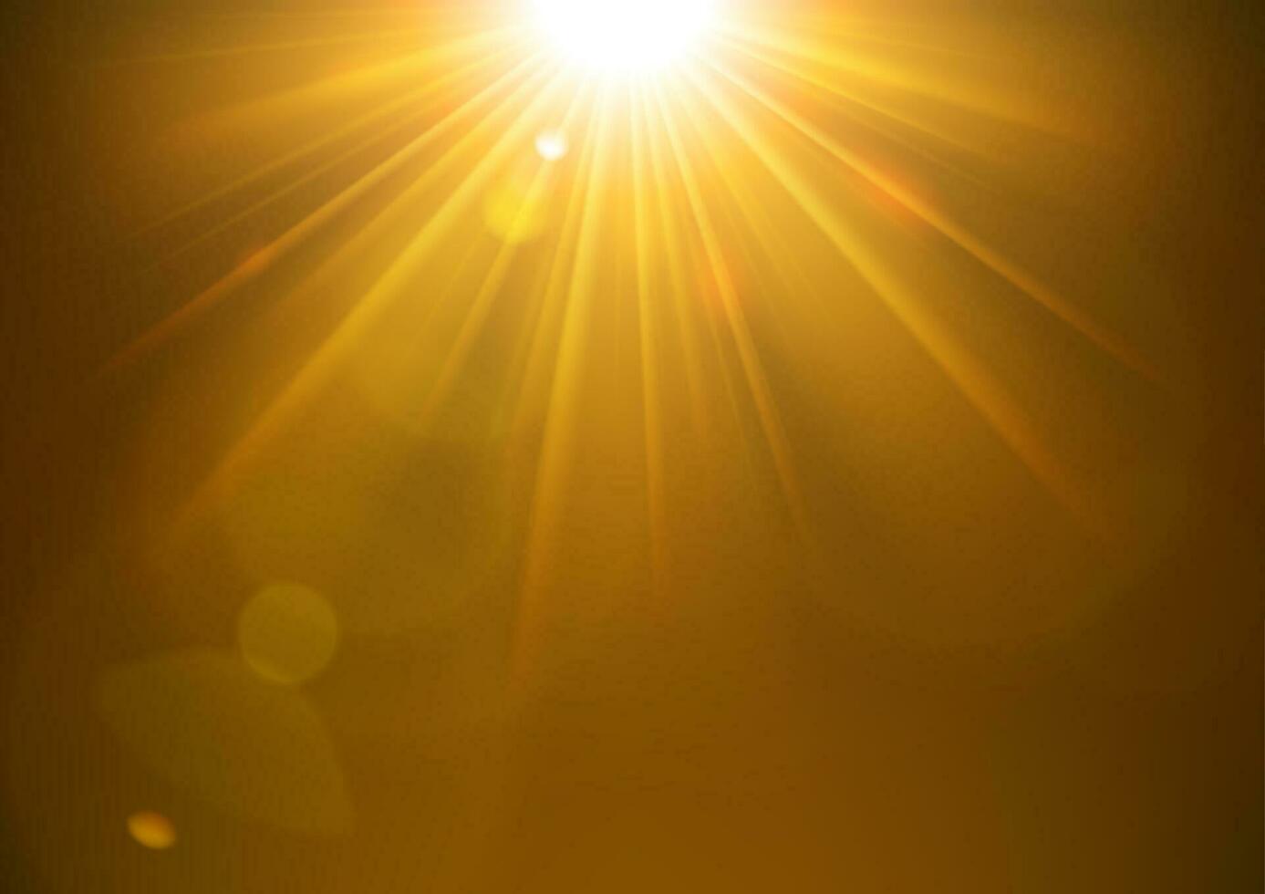 Gold Lights Shining With Lens Flare In Clipping Mask, Vector Illustration