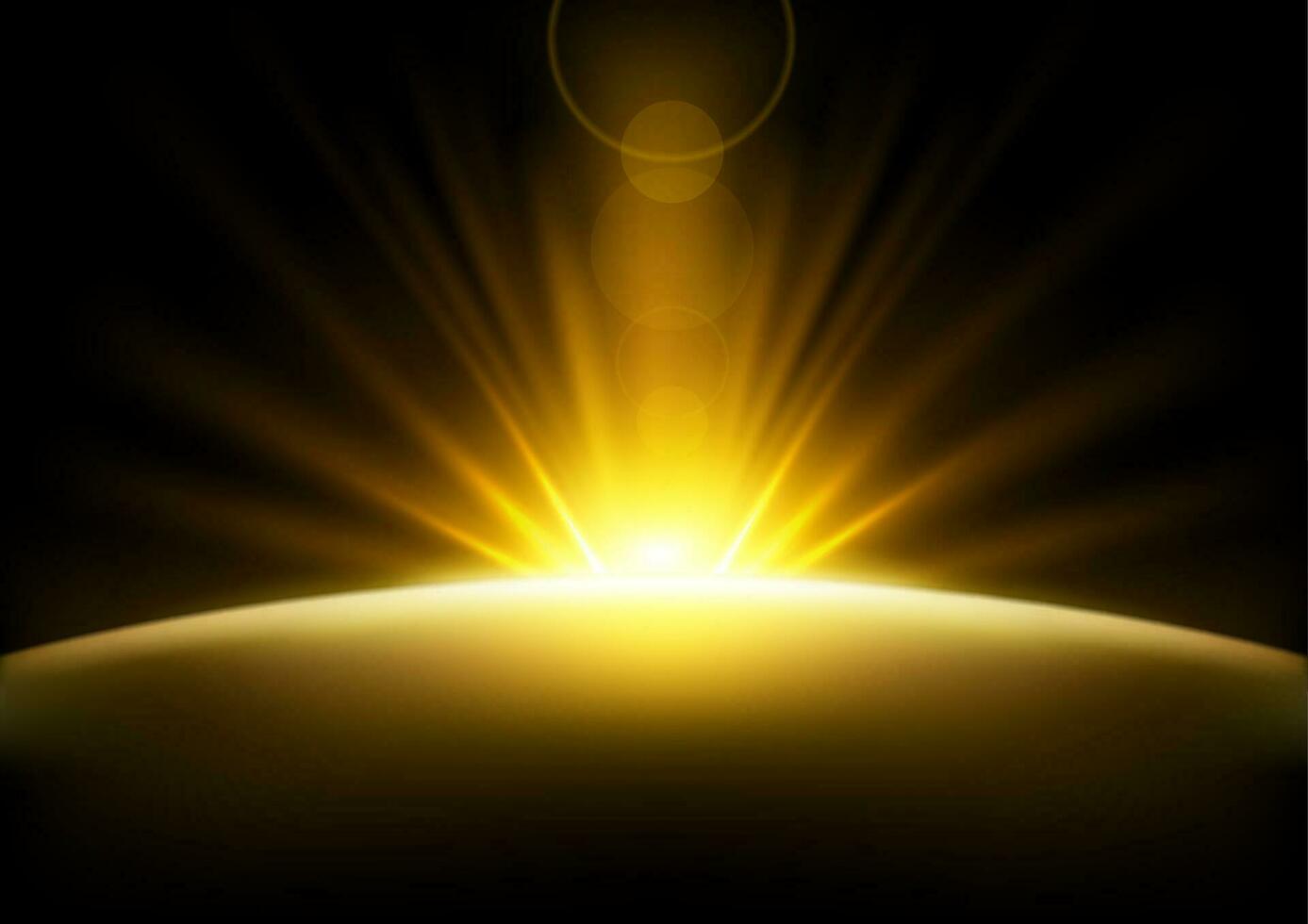 Golden Rays Rising Background, Vector Illustration