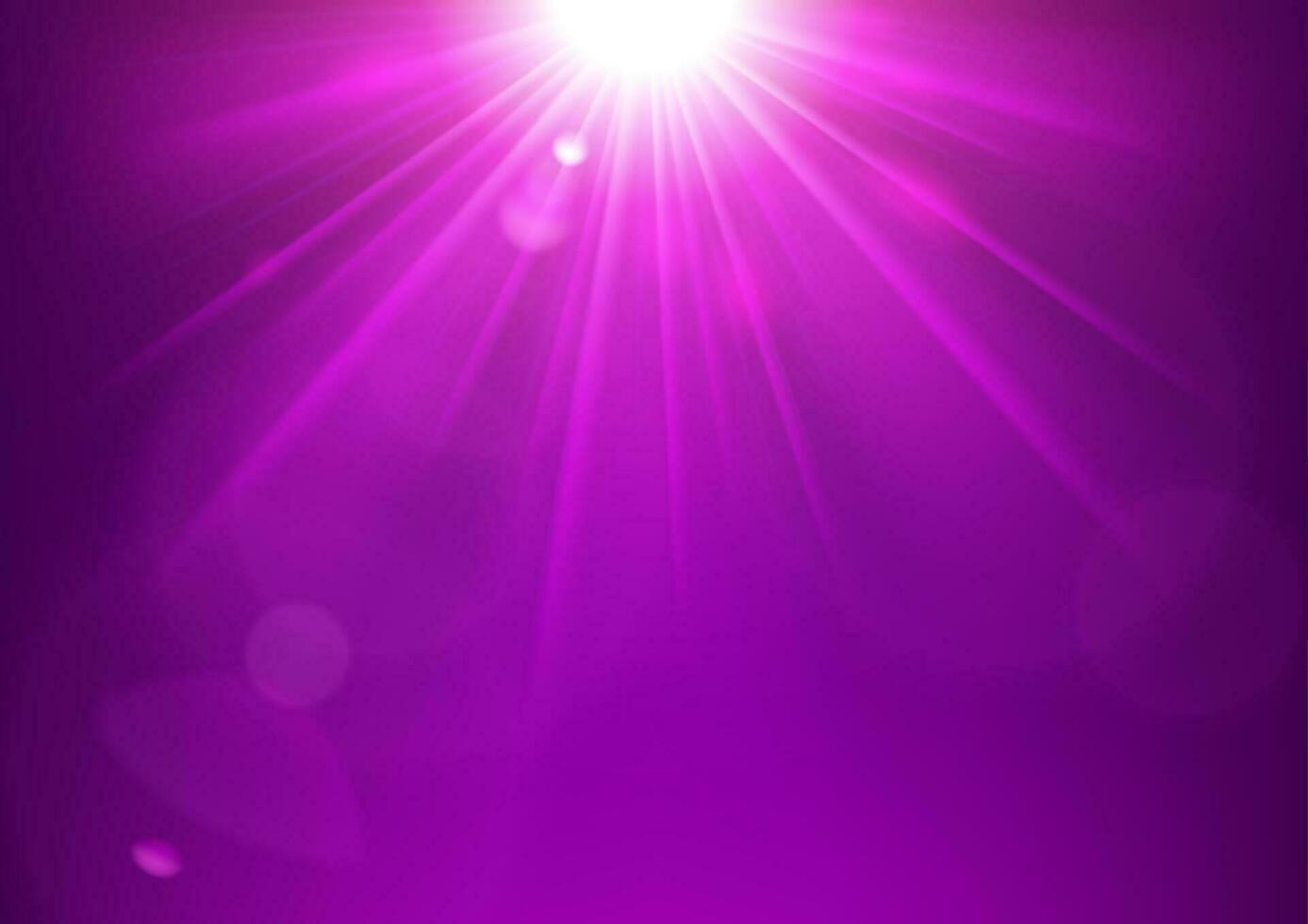 Violeta luces brillante con lente llamarada, vector ilustración