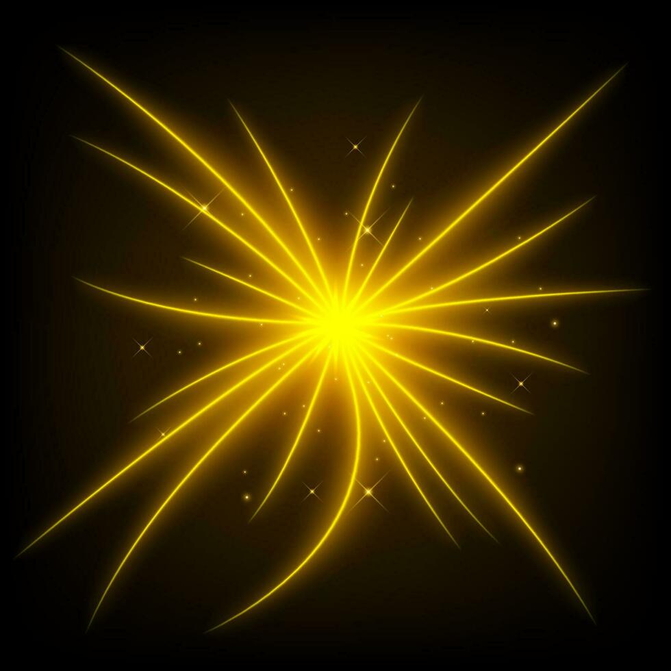 Abstract Golden Light Beam, Vector Illustration